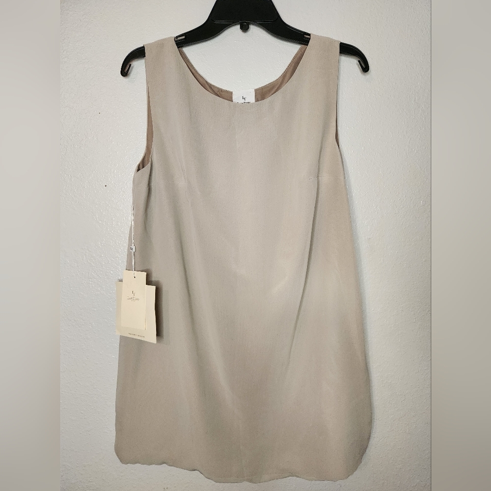 Lan Ting Bride Beige Sleeveless Tunic Top